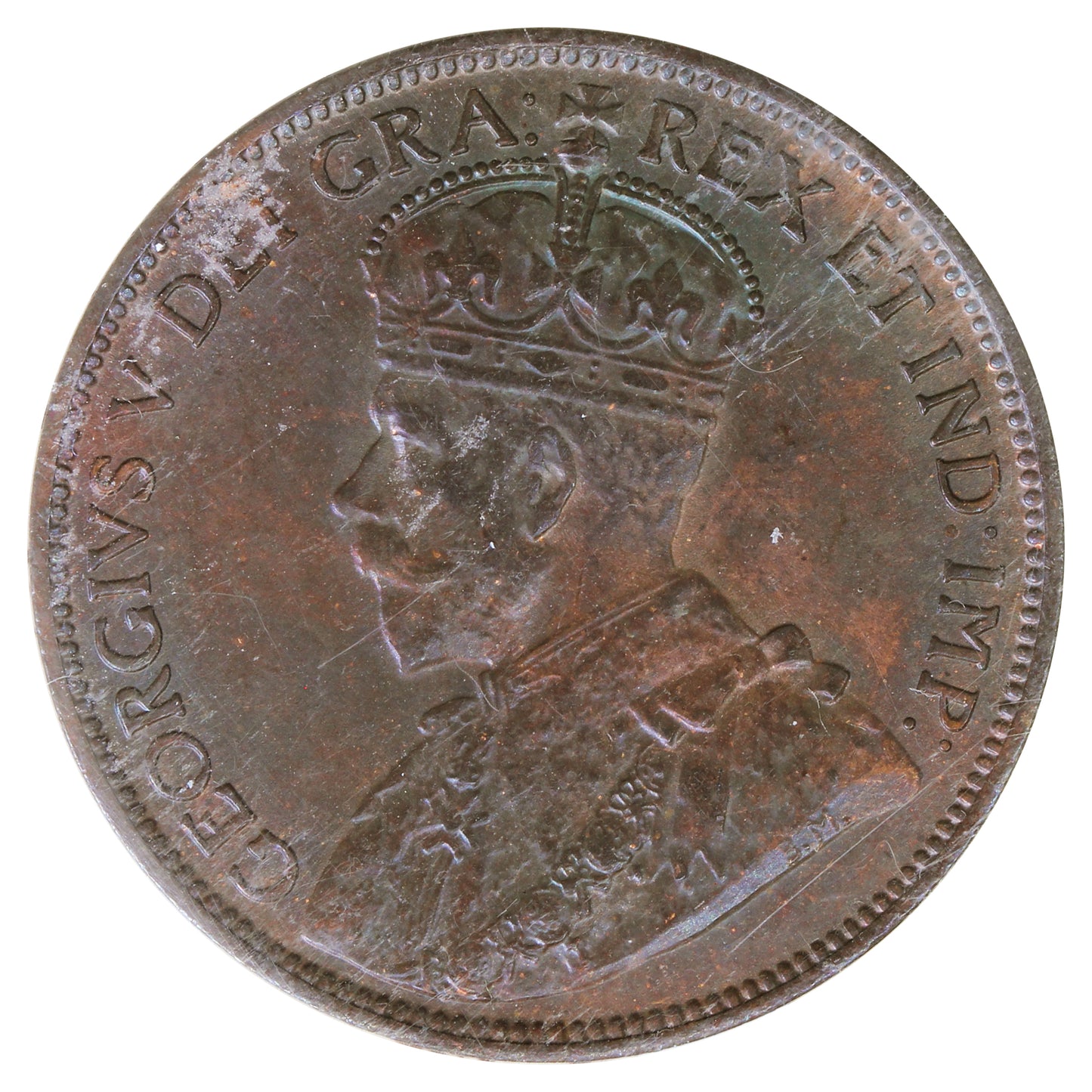 1913 Newfoundland 1-cent ICCS Certified MS62 Lustrous Brown