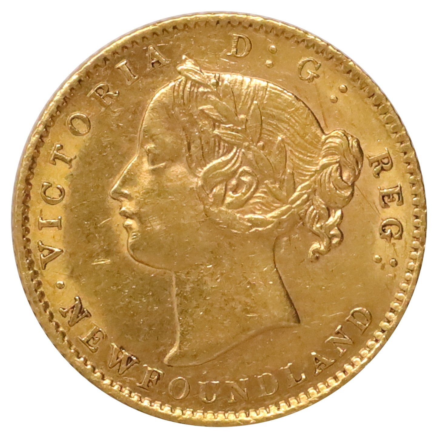 1872 Newfoundland $2 Gold AU-UNC (AU55)