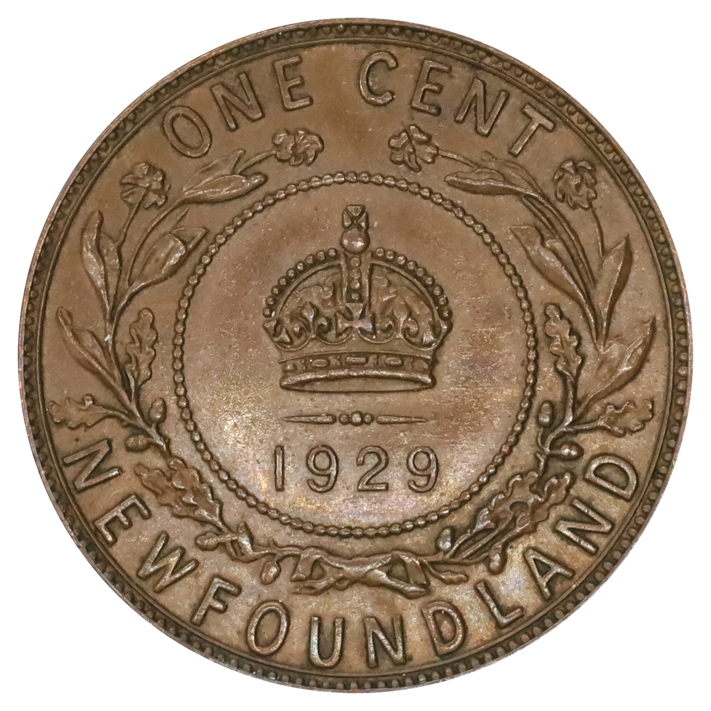 1929 Newfoundland 1-cent Almost Uncirculated (AU50)