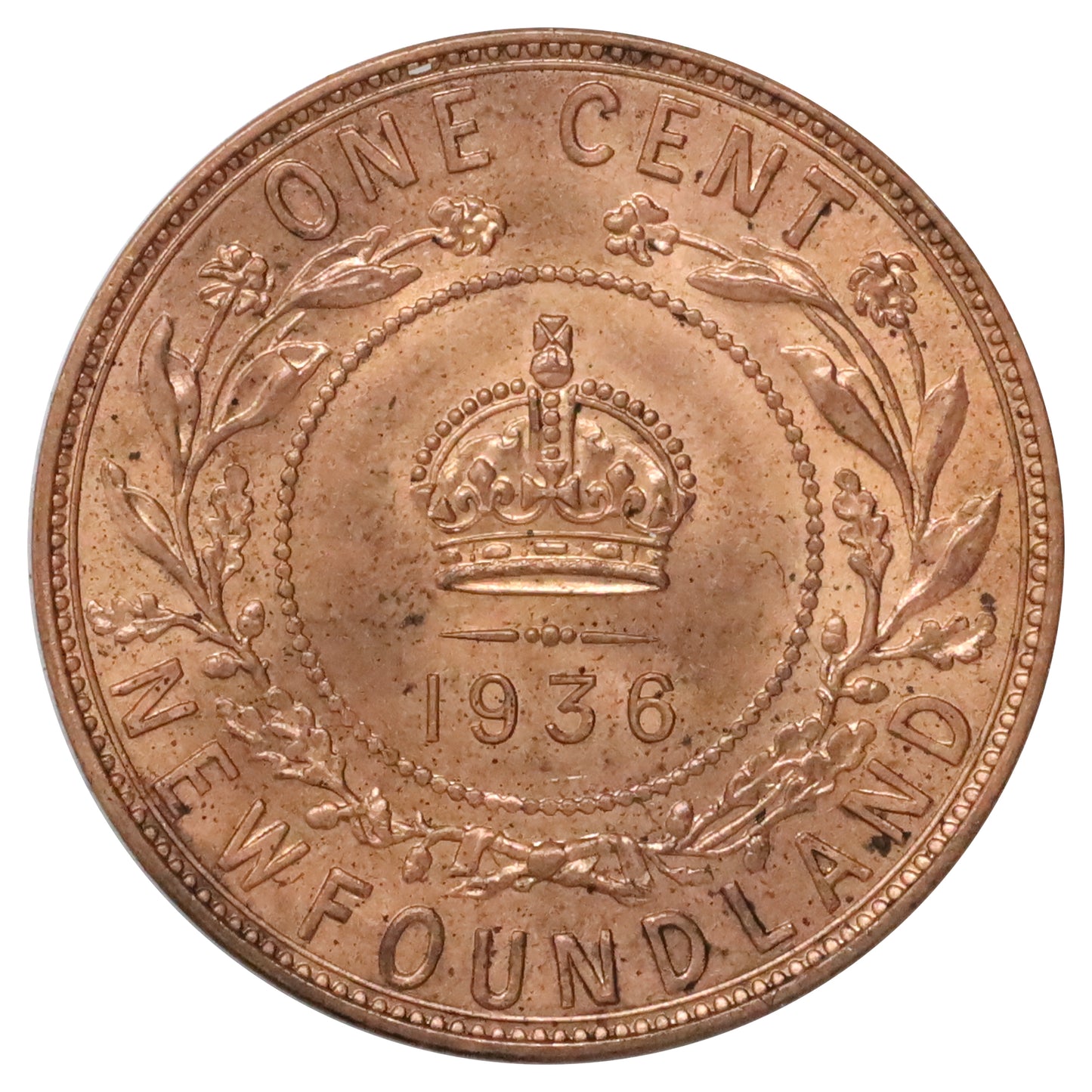 1936 Newfoundland 1-cent Choice Brilliant Uncirculated (MS64) $