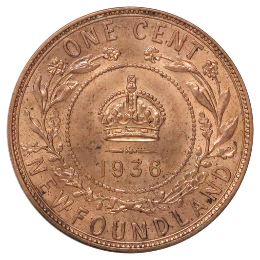 1936 Newfoundland 1-cent Choice Brilliant Uncirculated (MS64) $