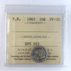 1862 New Brunswick 10-cents ICCS Certified VF30