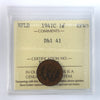 1941C Double 41 Newfoundland 1-cent ICCS Certified EF40
