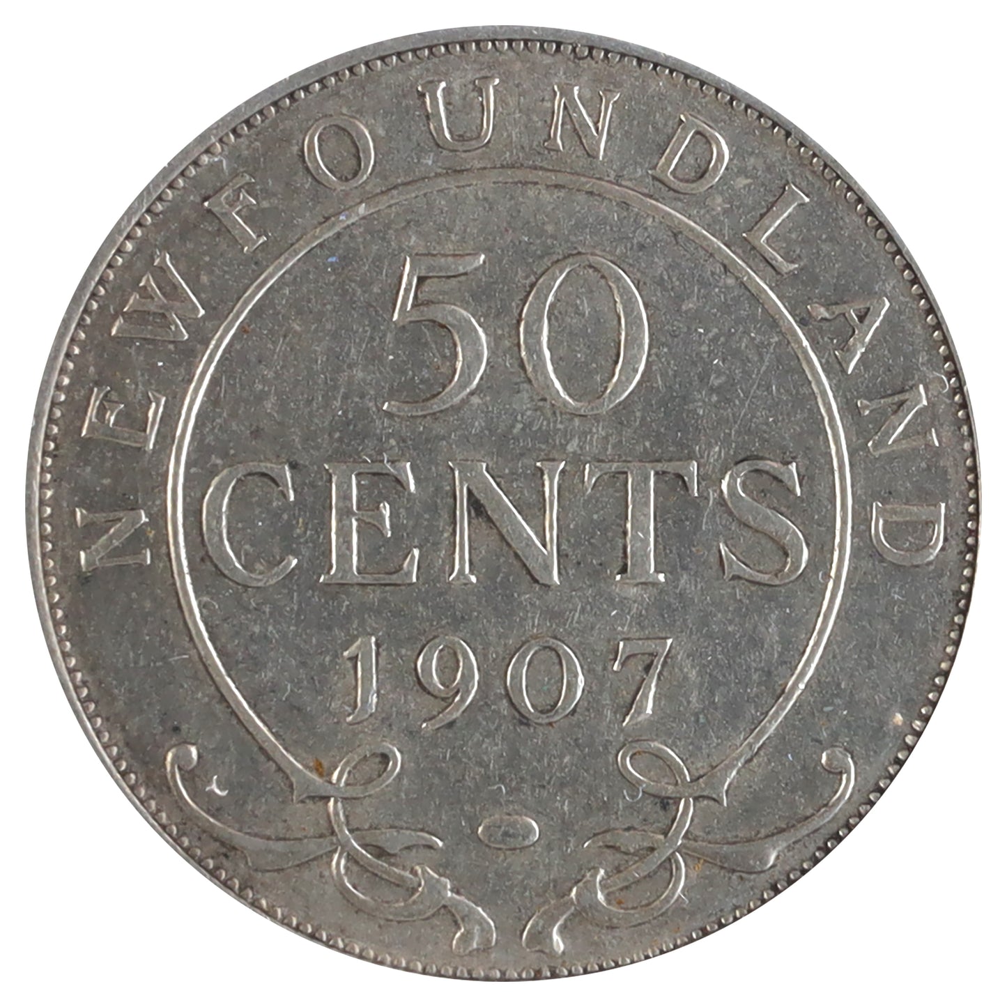1907 Newfoundland 50-cents ICCS Certified EF45