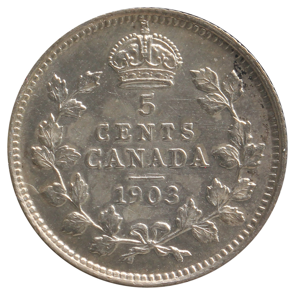 1903 Canada 5-cents EF-AU (EF-45) Cleaned