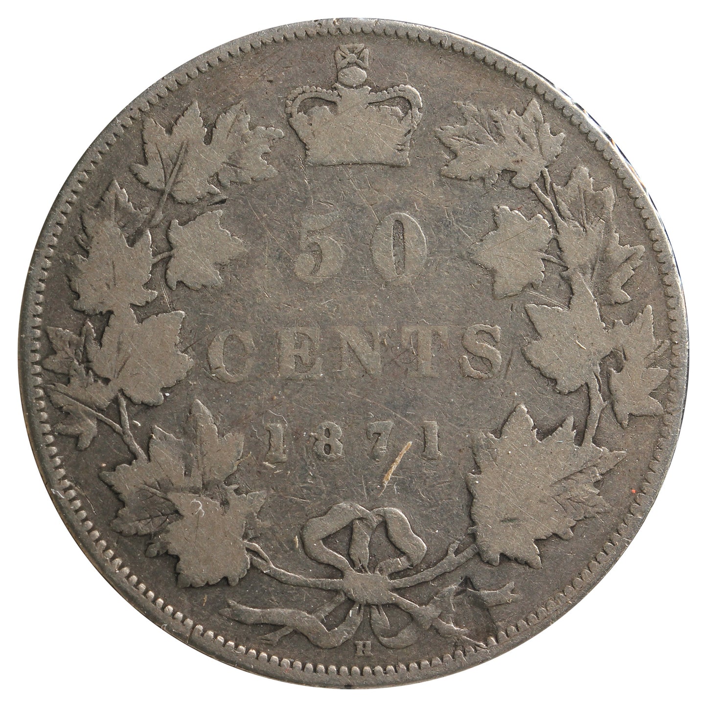 1871H Canada 50-cents Very Good (VG-8) Marks