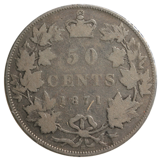 1871H Canada 50-cents Very Good (VG-8) Marks