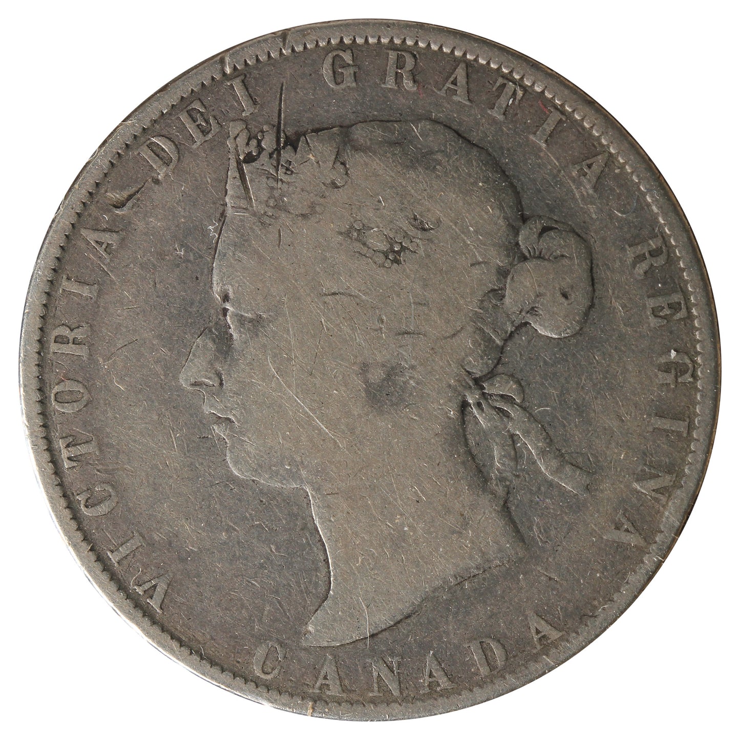 1871H Canada 50-cents Very Good (VG-8) Marks