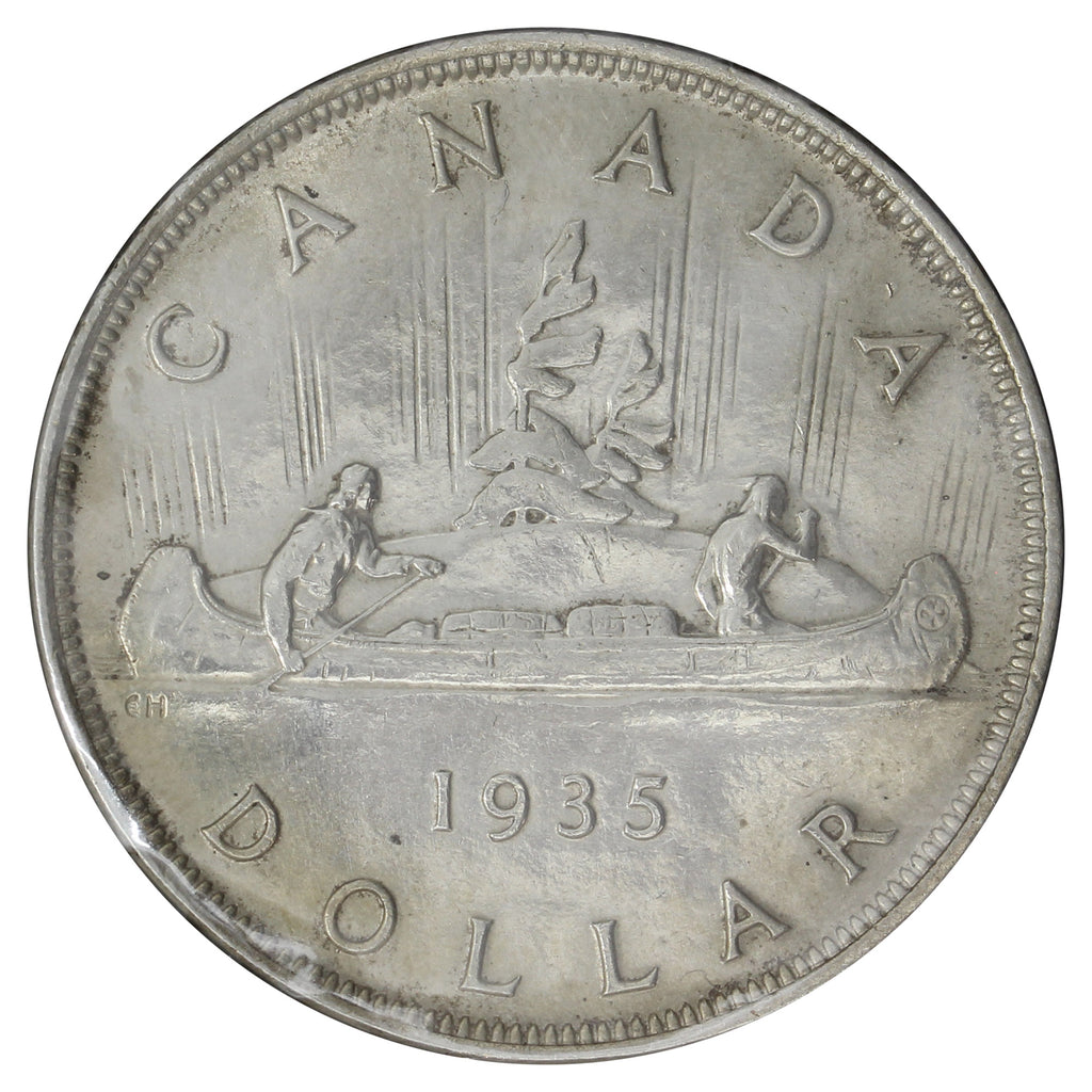 1935 2x XXV Canada Dollar EF-AU (EF45) Scratched, Cleaned, or Impaired