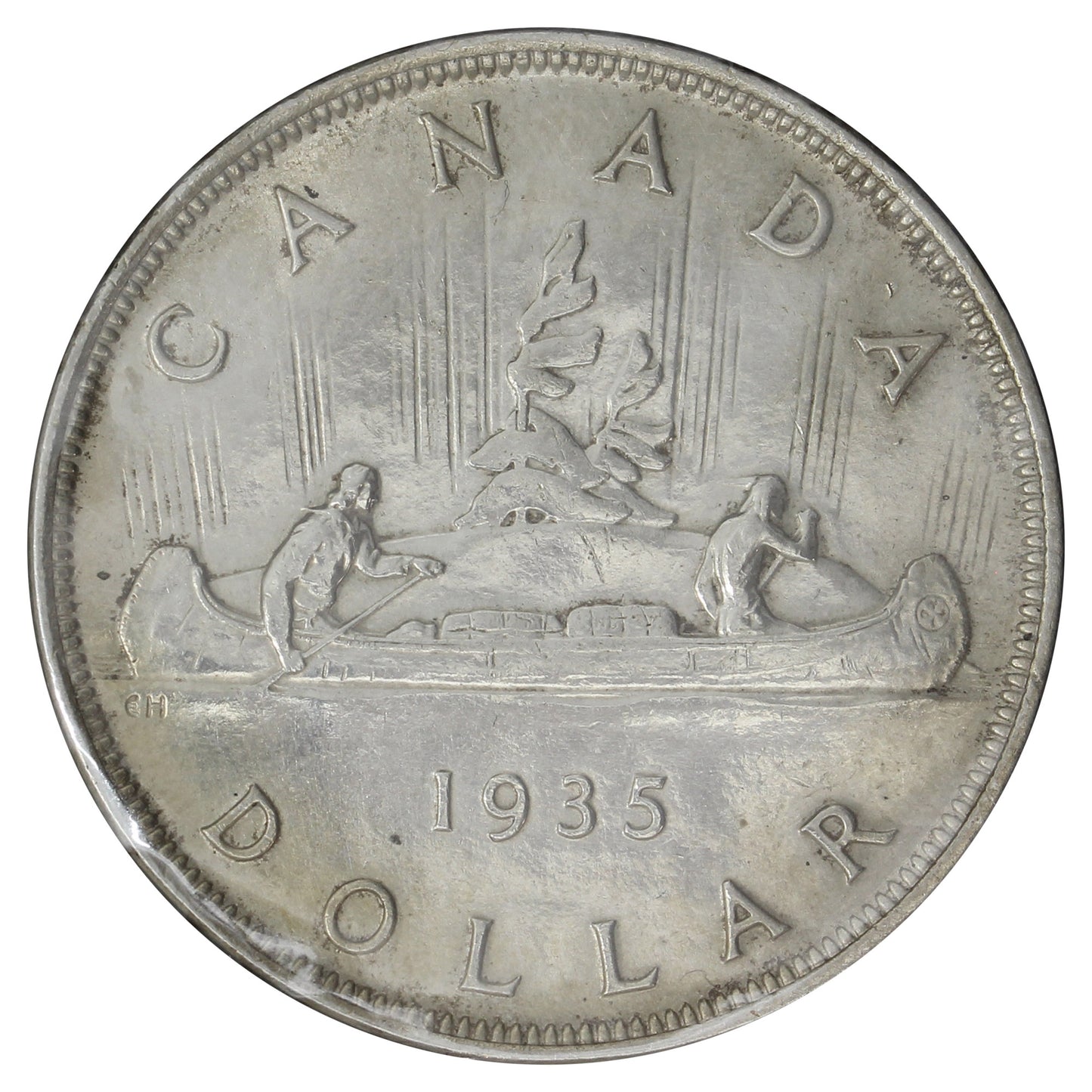 1935 2x XXV Canada Dollar EF-AU (EF45) Scratched, Cleaned, or Impaired
