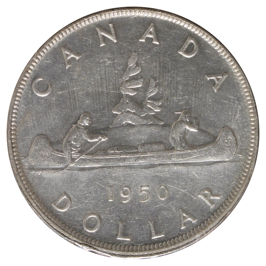 1950 Arnprior Canada Dollar AU-UNC (AU55) Scratched, Cleaned or Impaired.