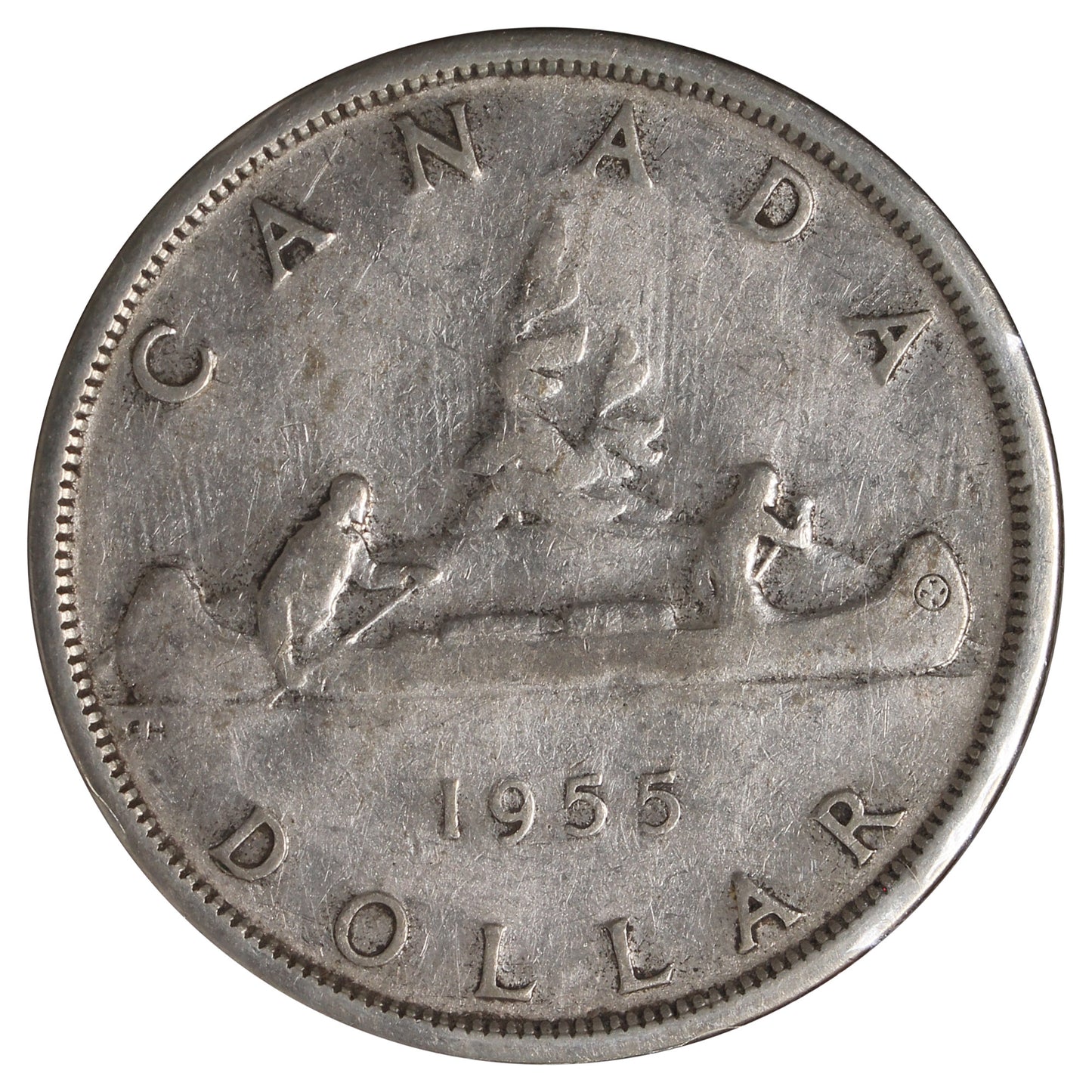 1955 Pocket Piece Canada Dollar Very Good (VG-8) Impaired