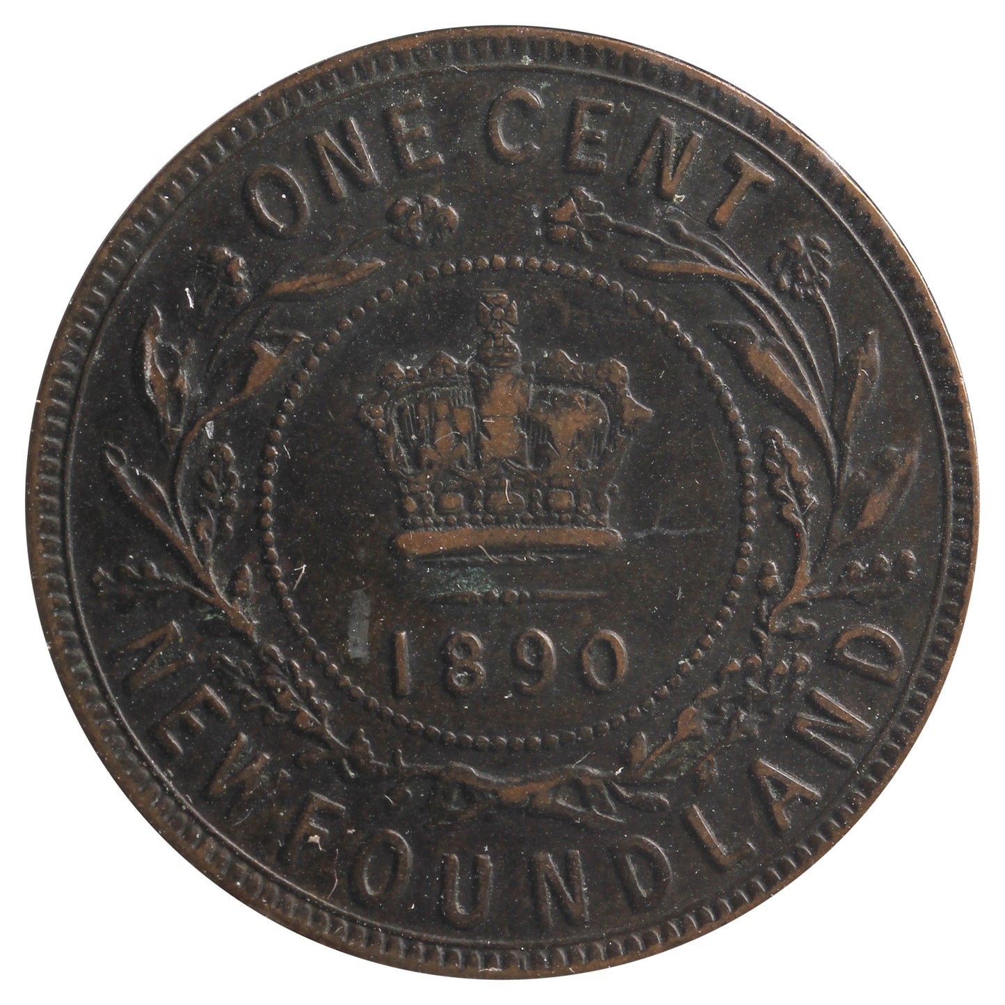 1890 Newfoundland 1-Cent VF-EF (VF-30) Mark