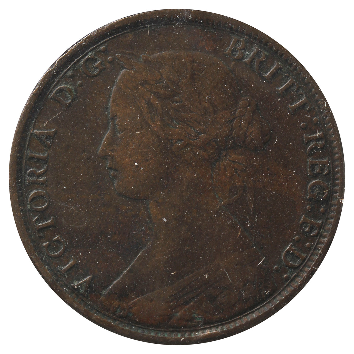 1861 Small Bud Nova Scotia 1-Cent Very Fine (VF20) Scratched, marks, or impaired