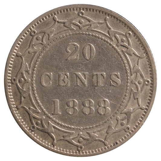 1888 Lamination Error Newfoundland 20-cents VF-EF (VF-30)
