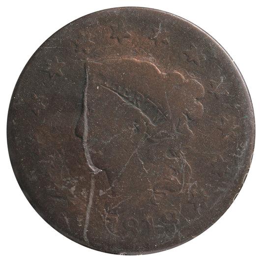 1818 USA Cent About Good (AG-3) Impaired