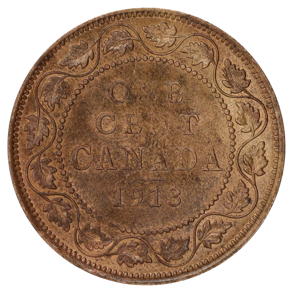 1913 Canada 1-cent Brilliant Uncirculated (MS63) Red & Brown