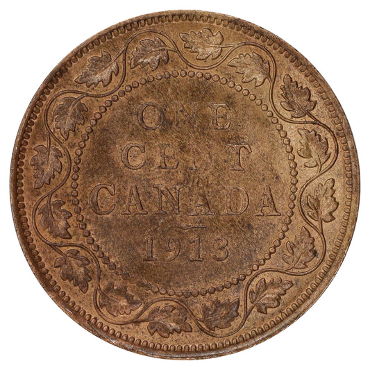 1913 Canada 1-cent Brilliant Uncirculated (MS63) Red & Brown