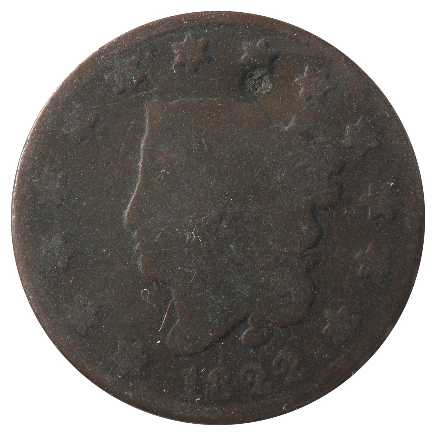 1822 USA Cent About Good (AG-3) Impaired