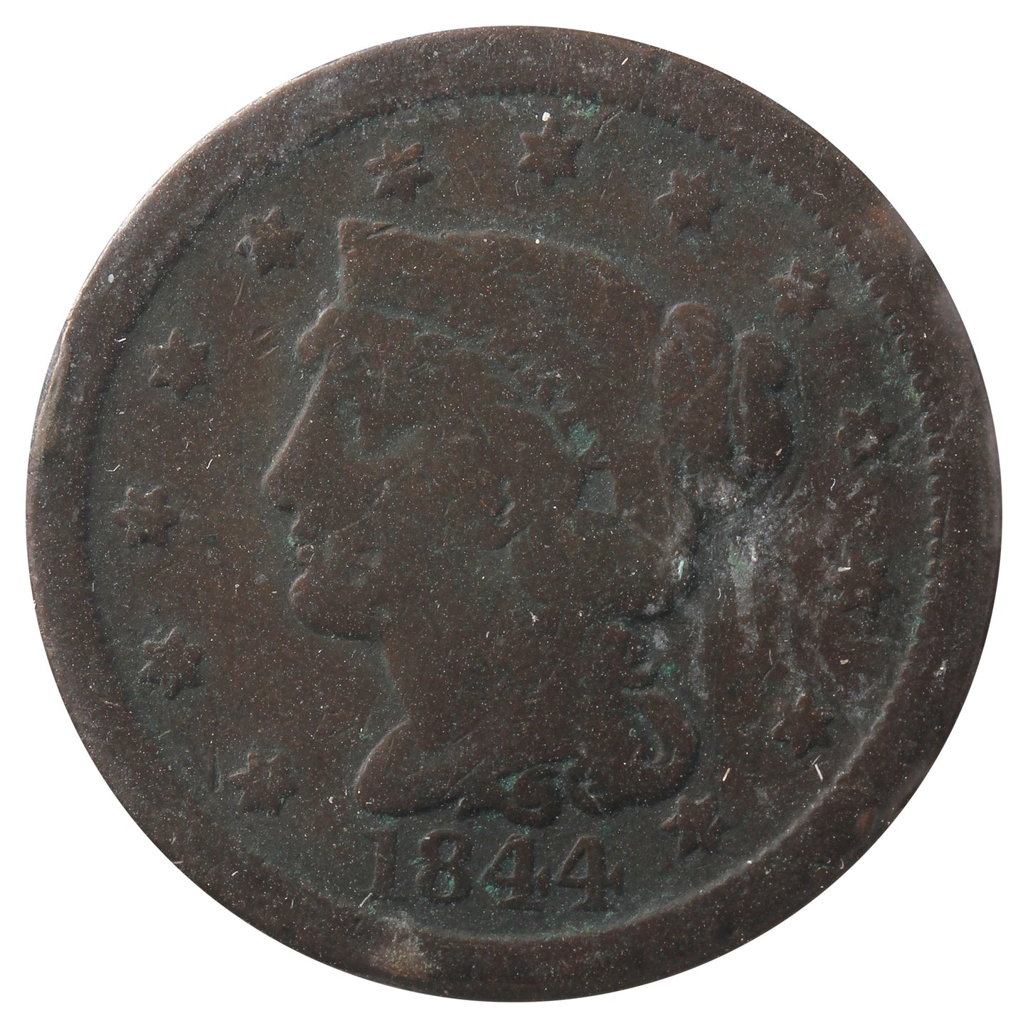 1844 USA Cent G-VG (G-6) Impaired