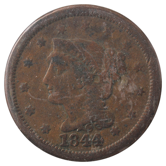 1844 USA Cent Very Good (VG-8) Impaired