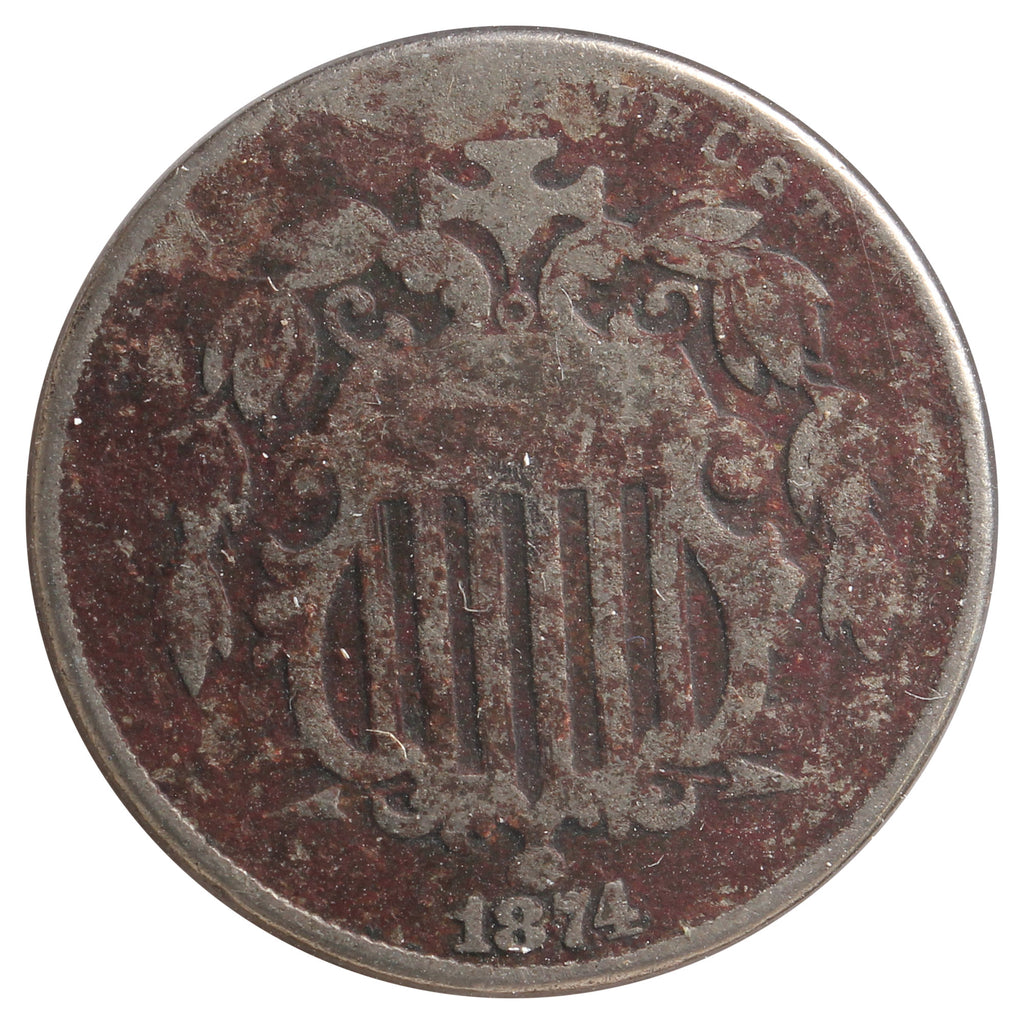 1874 USA Nickel VG-F (VG-10) Impaired