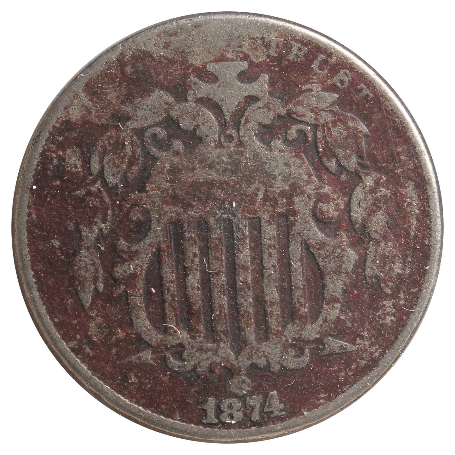 1874 USA Nickel VG-F (VG-10) Impaired