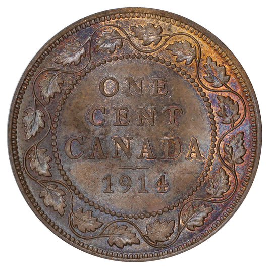 1914 Canada 1-cent Brilliant Uncirculated (MS63) Lustrous Brown