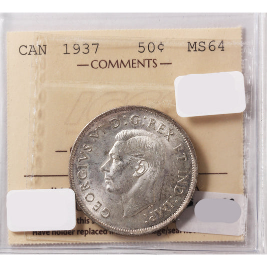 1937 Canada 50-cents ICCS Certified MS64