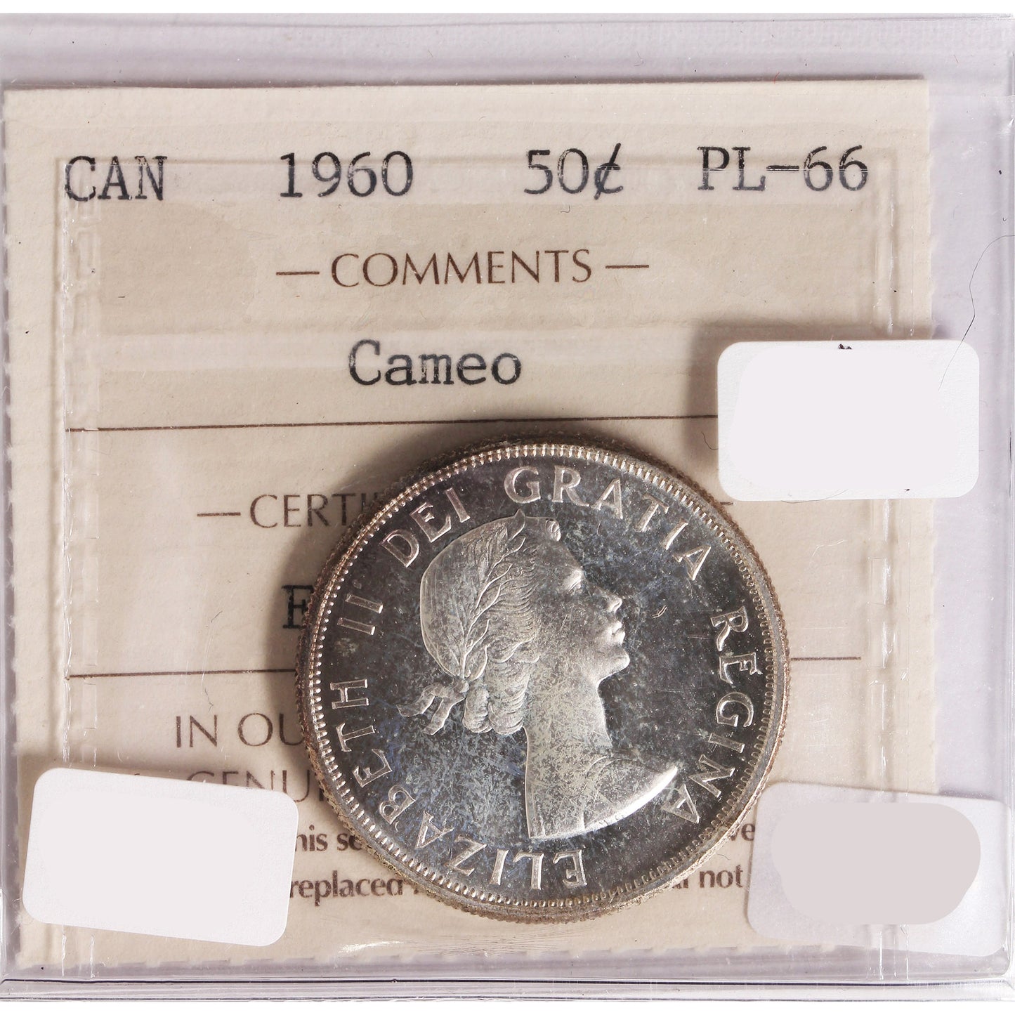 1960 Canada 50-cents ICCS Certified PL-66 Cameo