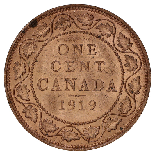1919 Canada 1-cent Choice Brilliant Uncirculated (MS64) Scratched, marks, or impaired