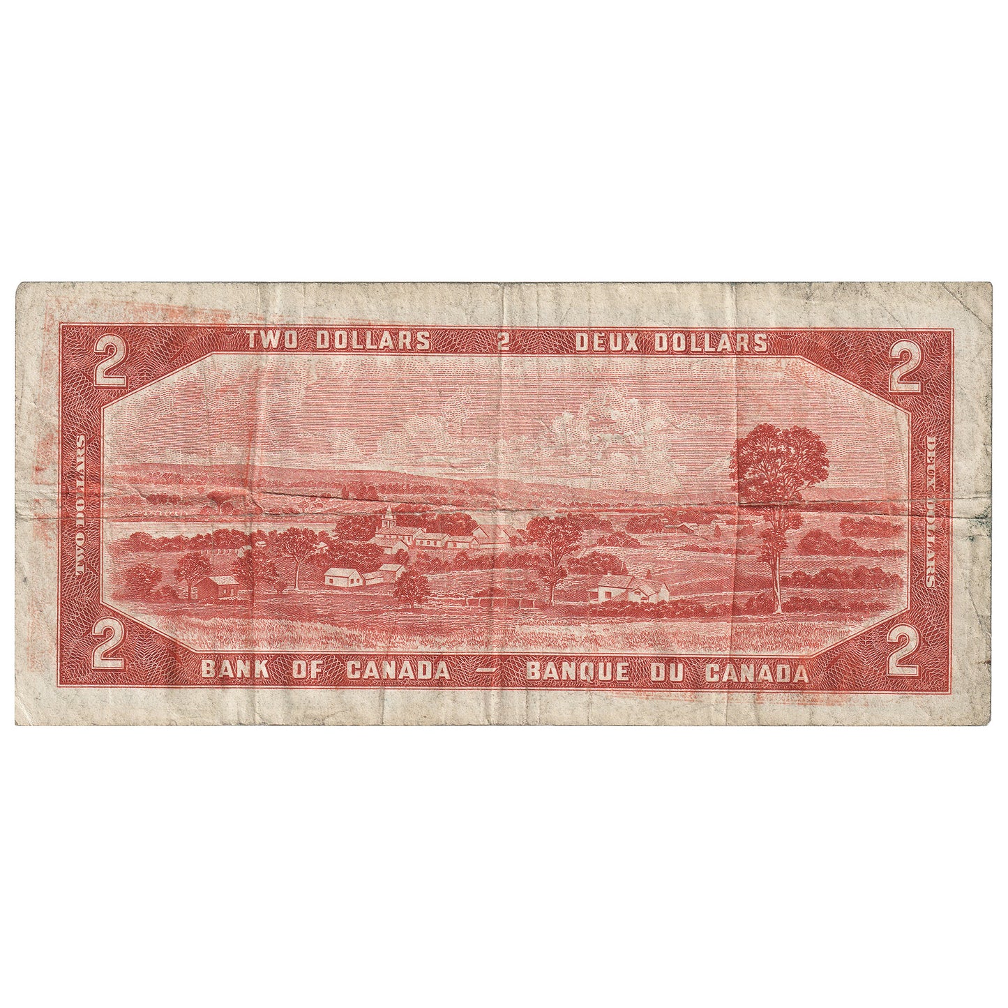 BC-30a 1954 Canada $2 Coyne-Towers, Devil's Face, D/B, F-VF (Dirt)