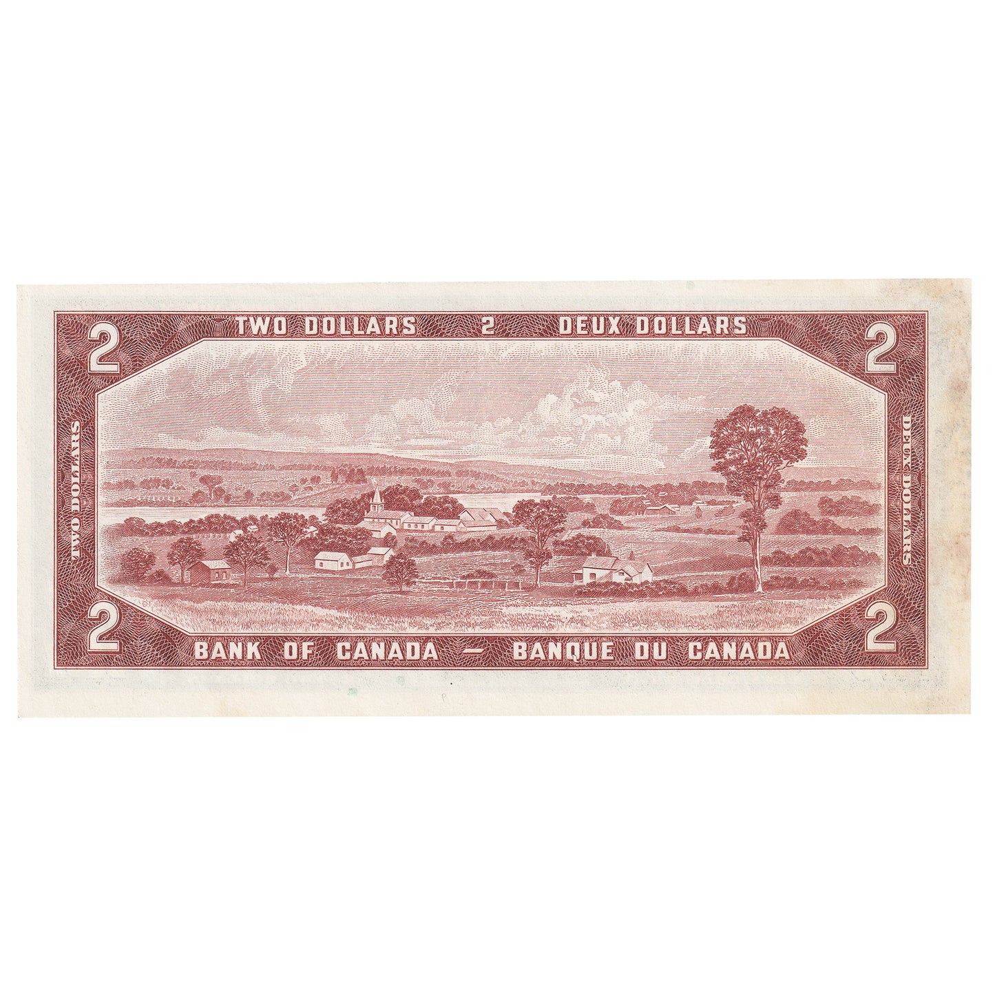 BC-38b 1954 Canada $2 Beattie-Rasminsky, N/R, AU-UNC (Stain)