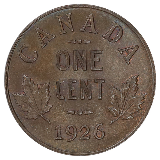 1926 Canada 1-cent Brilliant Uncirculated (MS63) Lustrous Brown