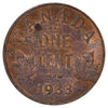 1933 Canada 1-cent Brilliant Uncirculated (MS63) Lustrous Brown