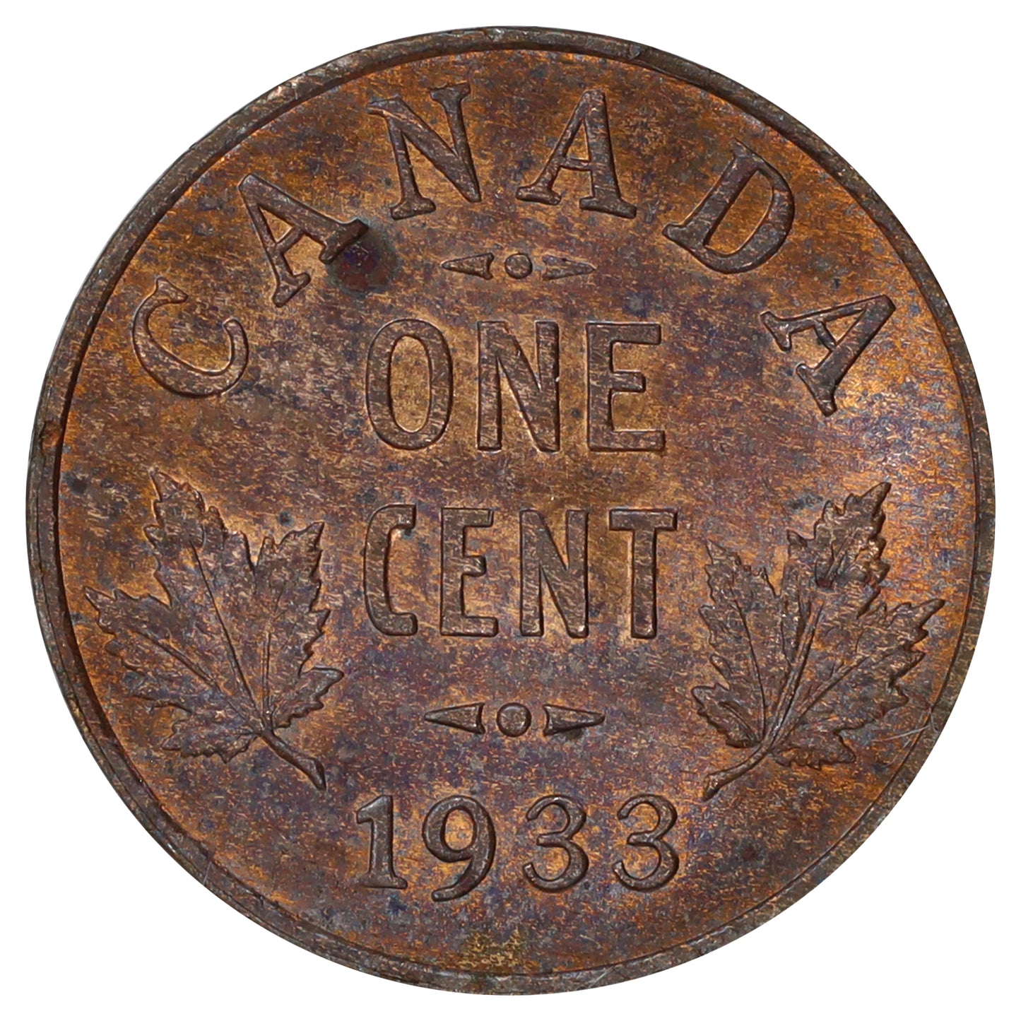 1933 Canada 1-cent Brilliant Uncirculated (MS63) Lustrous Brown
