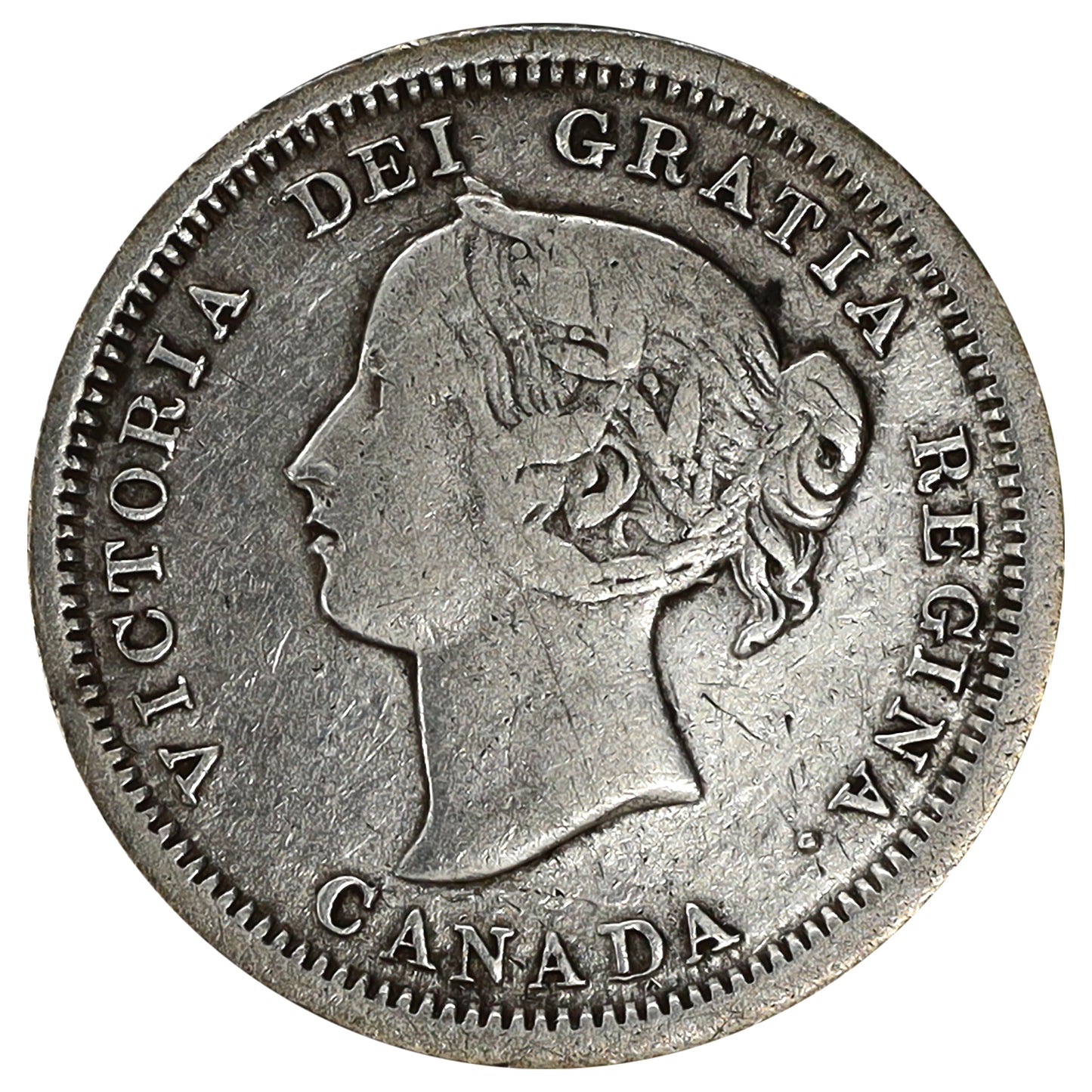 1858 Small Date Canada 5-cents (Cleaned)