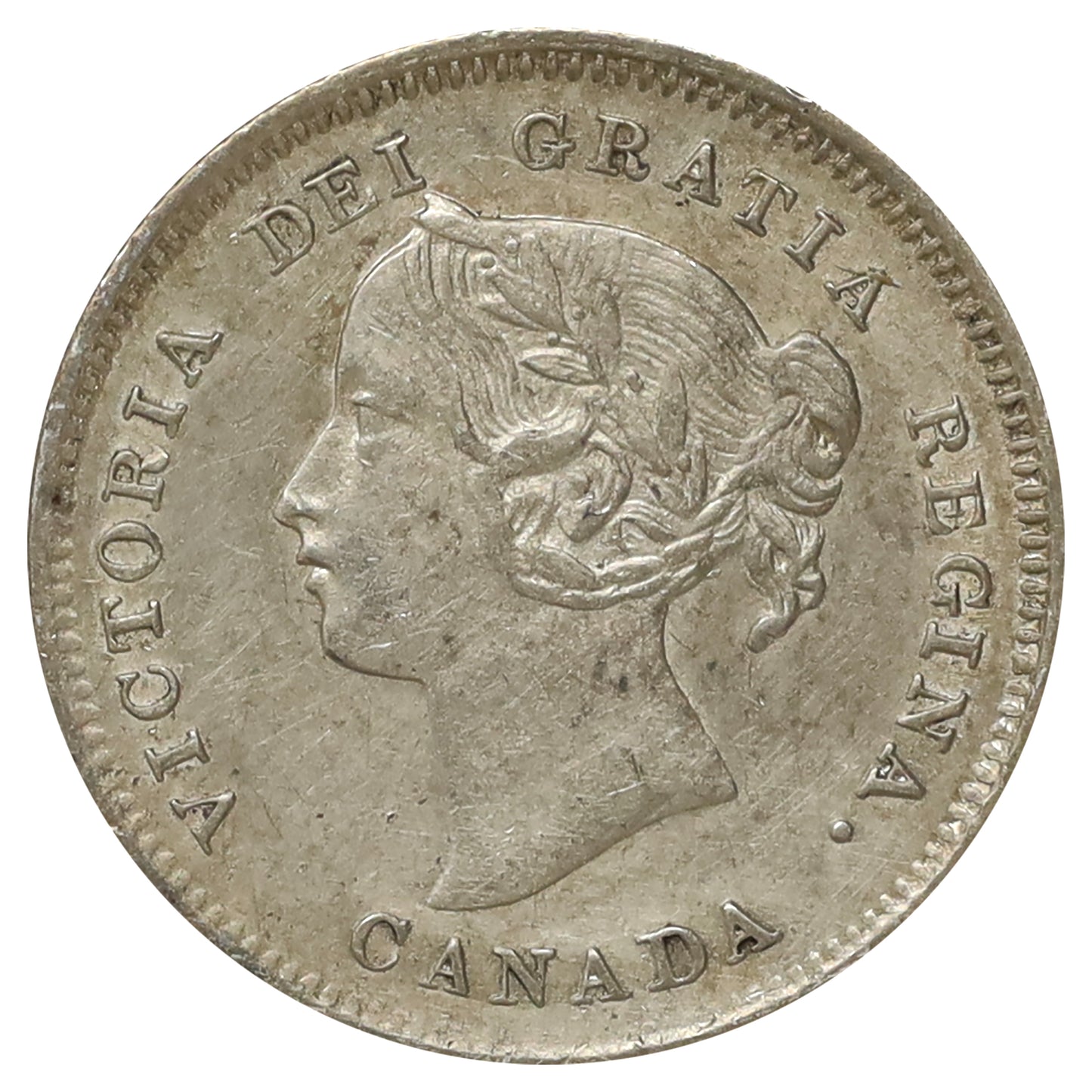 1900 Round 0s Canada 5-cents Almost Uncirculated (AU50) Scratched, marks, or impaired