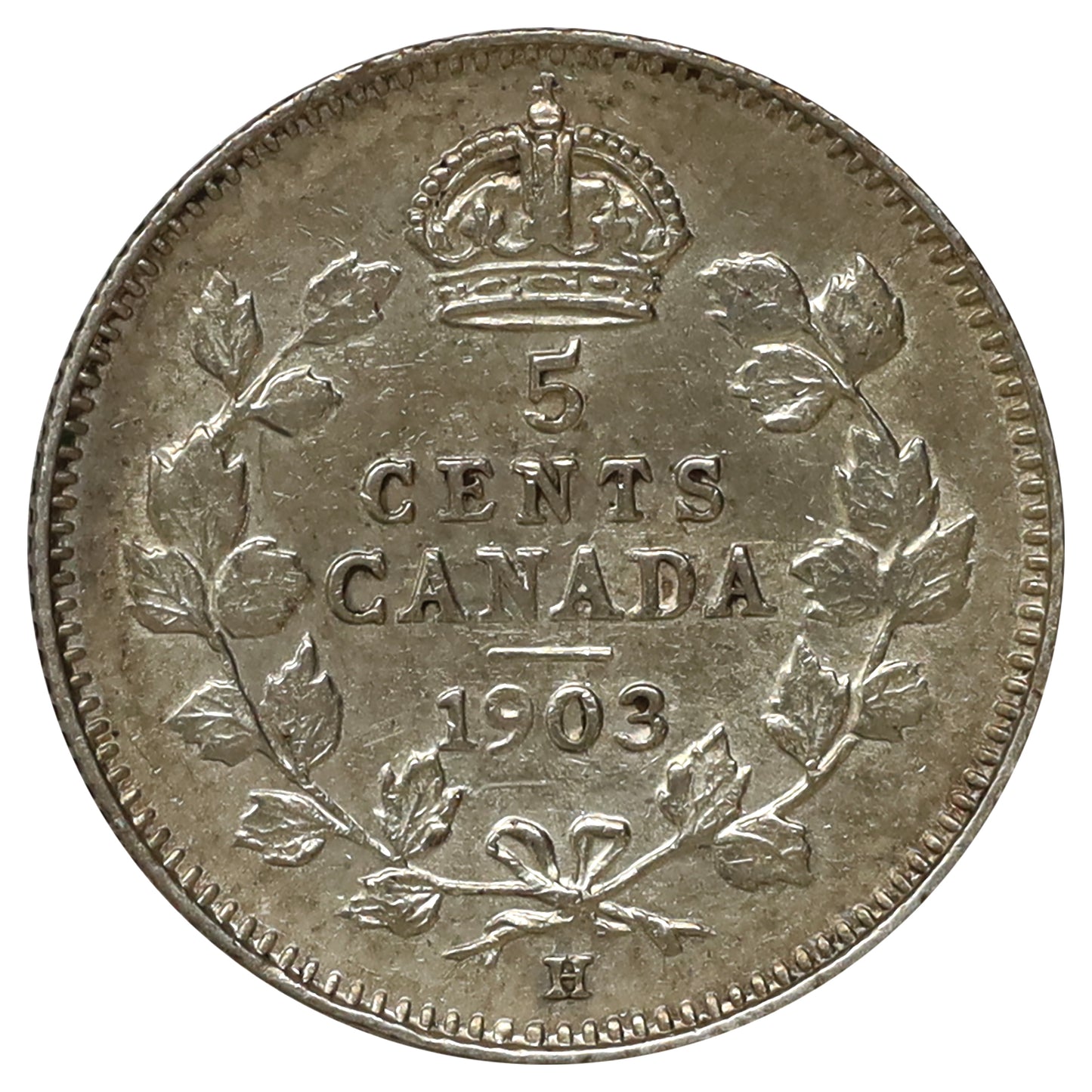 1903H Small H Canada 5-cents EF-AU (EF45) Scratched, marks, or impaired