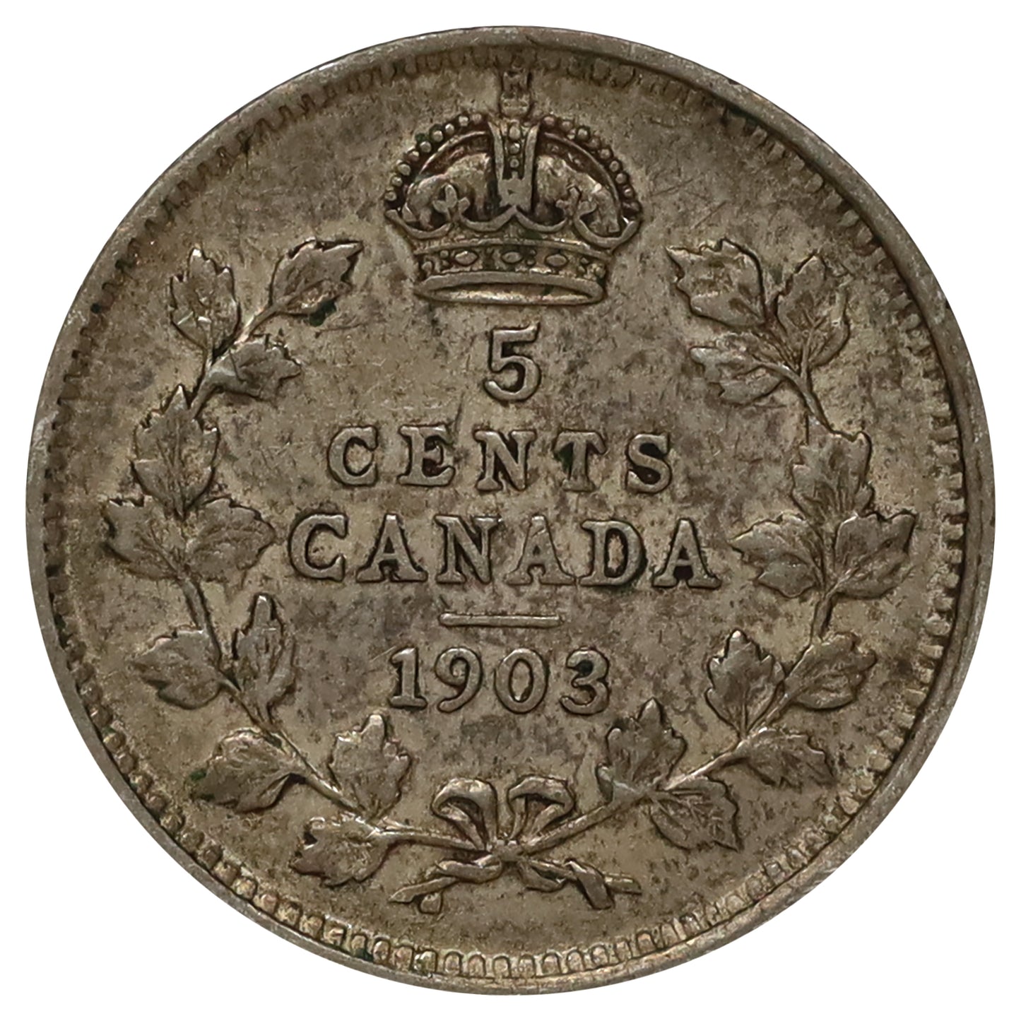 1903 Canada 5-cents F-VF (F15) Scratched, marks, or impaired
