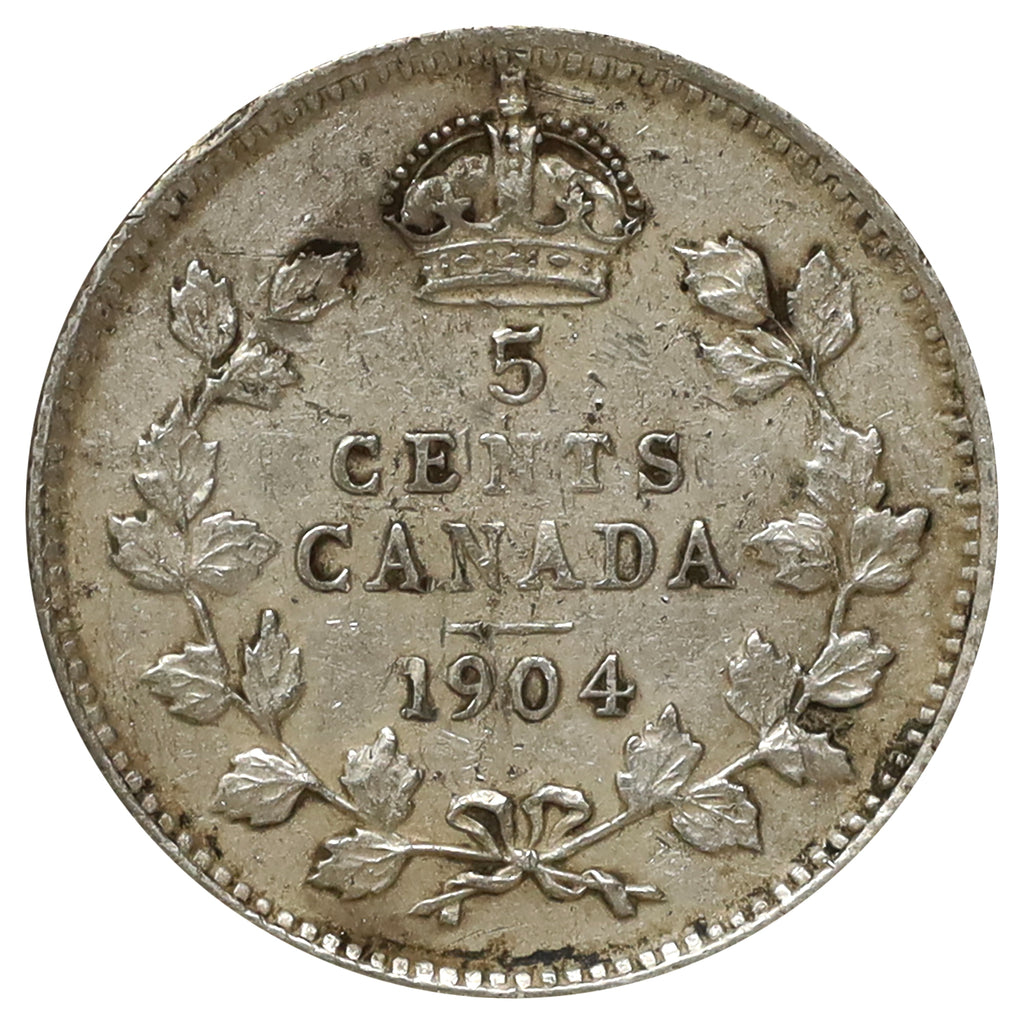 1904 Canada 5-cents VF-EF (VF30) Scratched, marks, or impaired