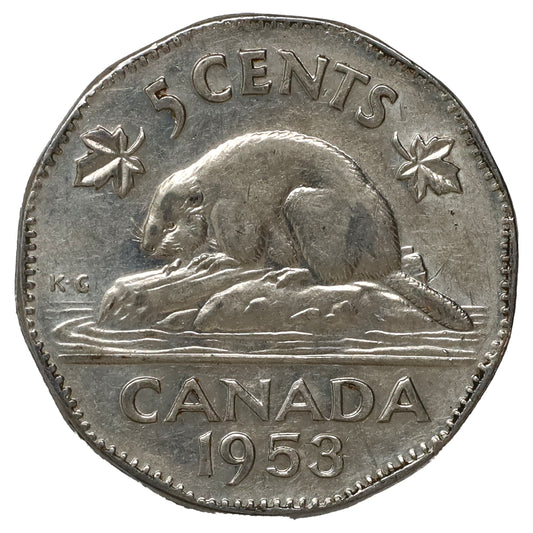 1953 NSF Canada 5-cents VF-EF (VF30) No Chrome