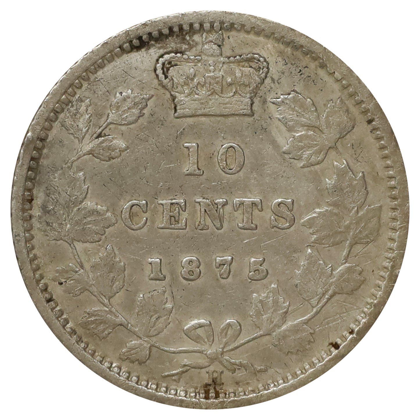 1875H Canada 10-cents F-VF (F15) Scratched, marks, or impaired
