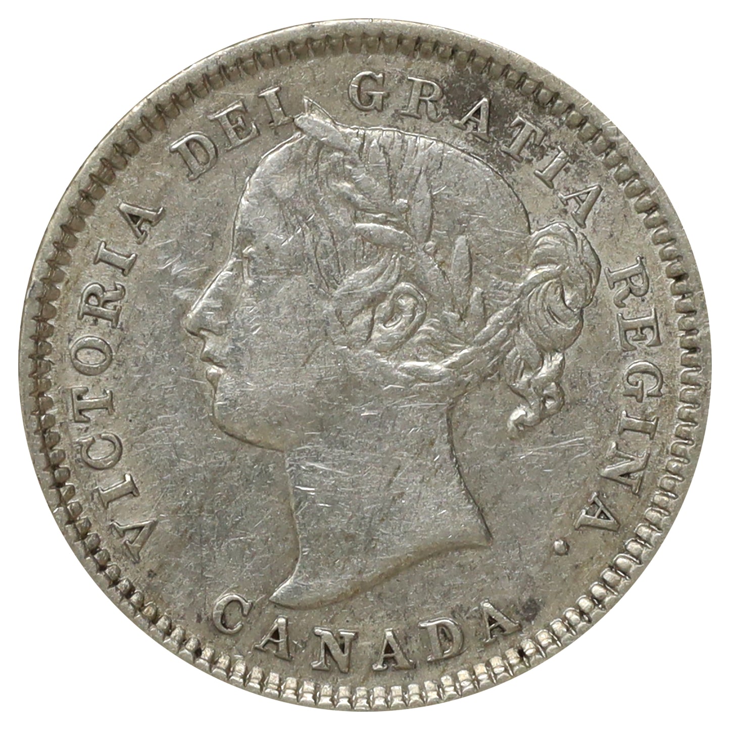 1880H Obv. 1 Canada 10-cents Extra Fine (EF40) Scratched, marks, or impaired