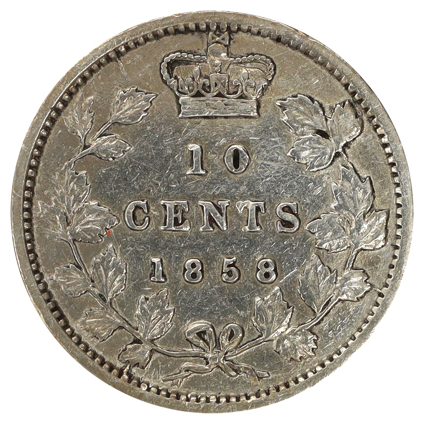 1858 Canada 10-cents Very Fine (VF20) Scratched, marks, or impaired