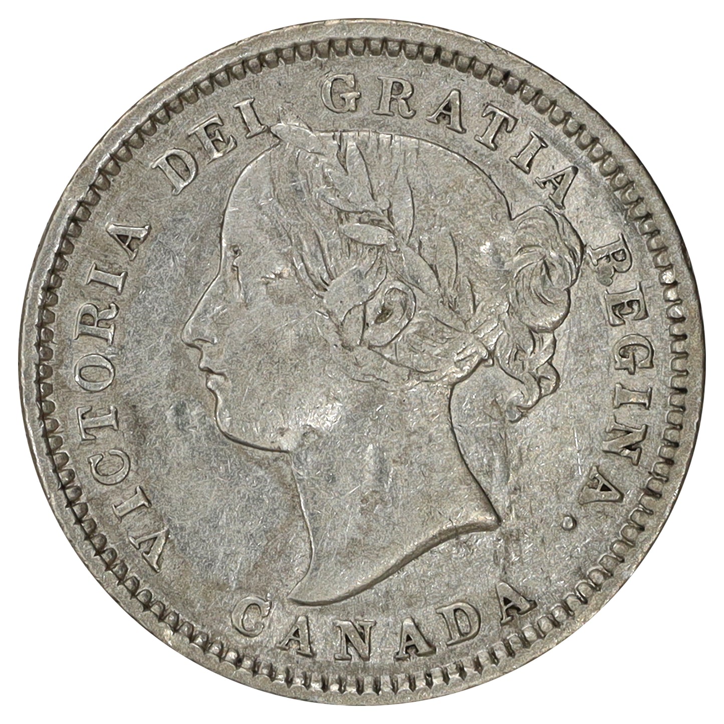 1880H Obv. 1 Canada 10-cents VF-EF (VF30) Scratched, marks, or impaired