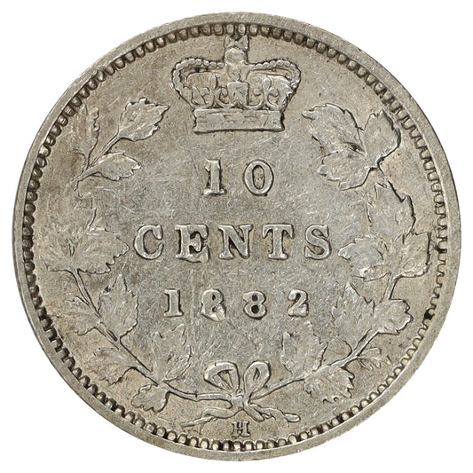 1882H Canada 10-cents VF-EF (VF30) Scratched, marks, or impaired