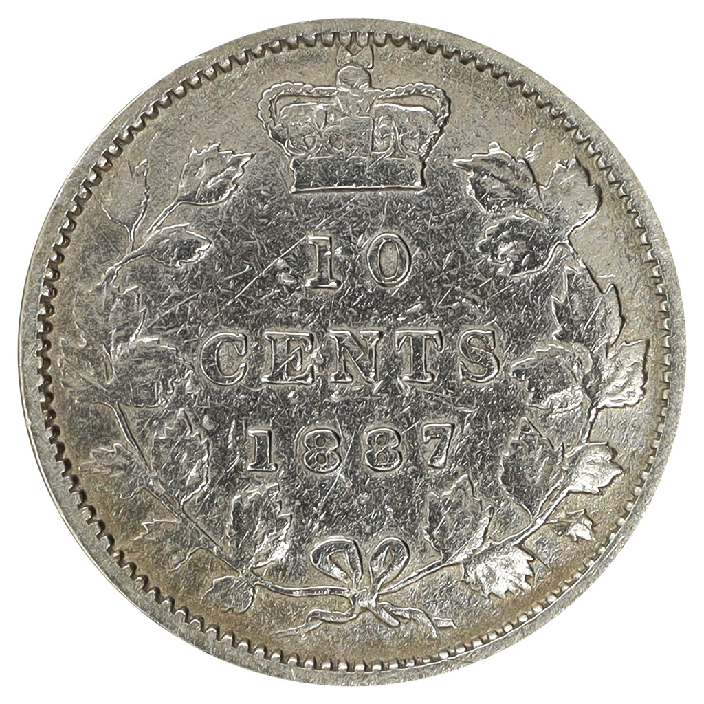 1887 Canada 10-cents VG-F (VG10) Scratched, marks, or impaired
