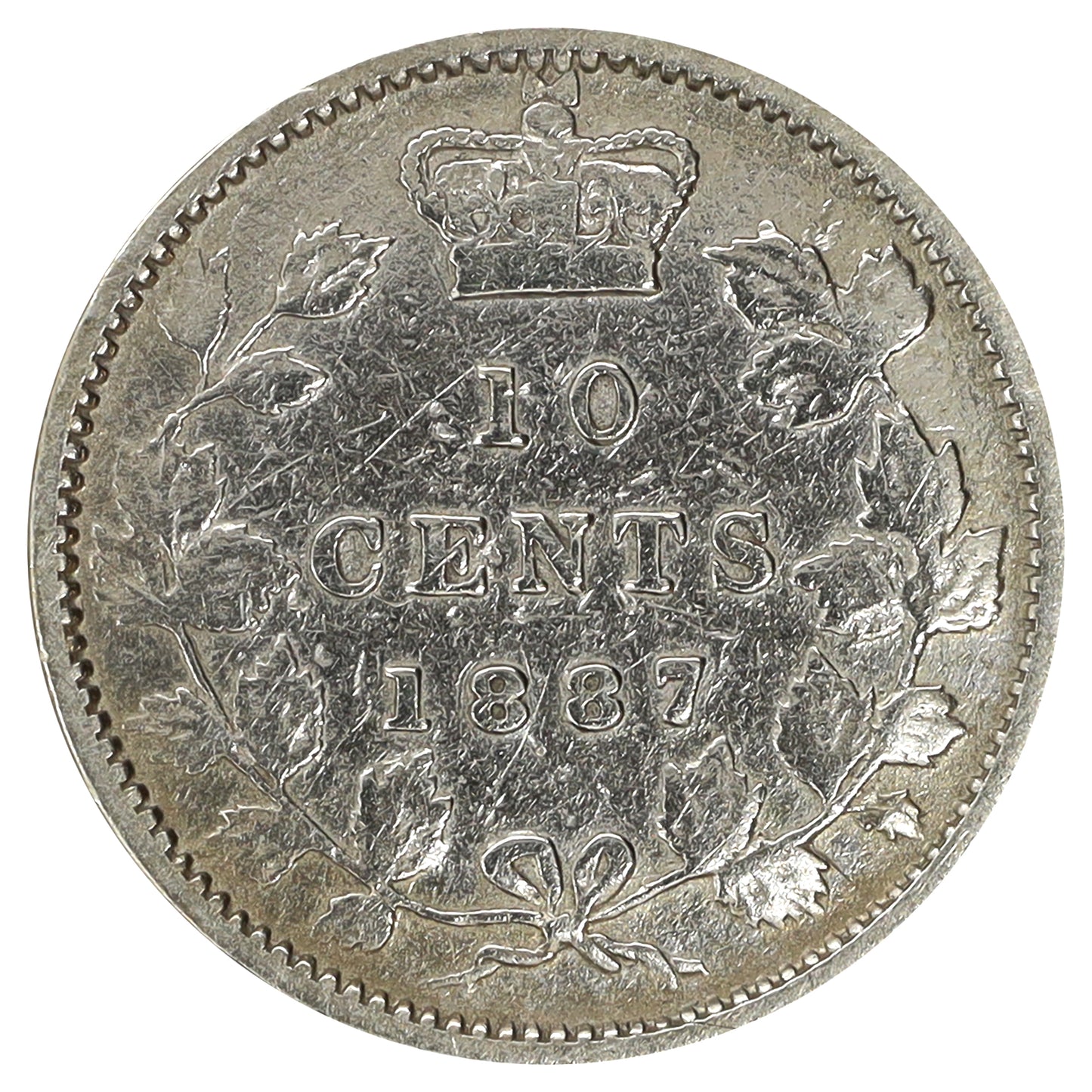 1887 Canada 10-cents VG-F (VG10) Scratched, marks, or impaired