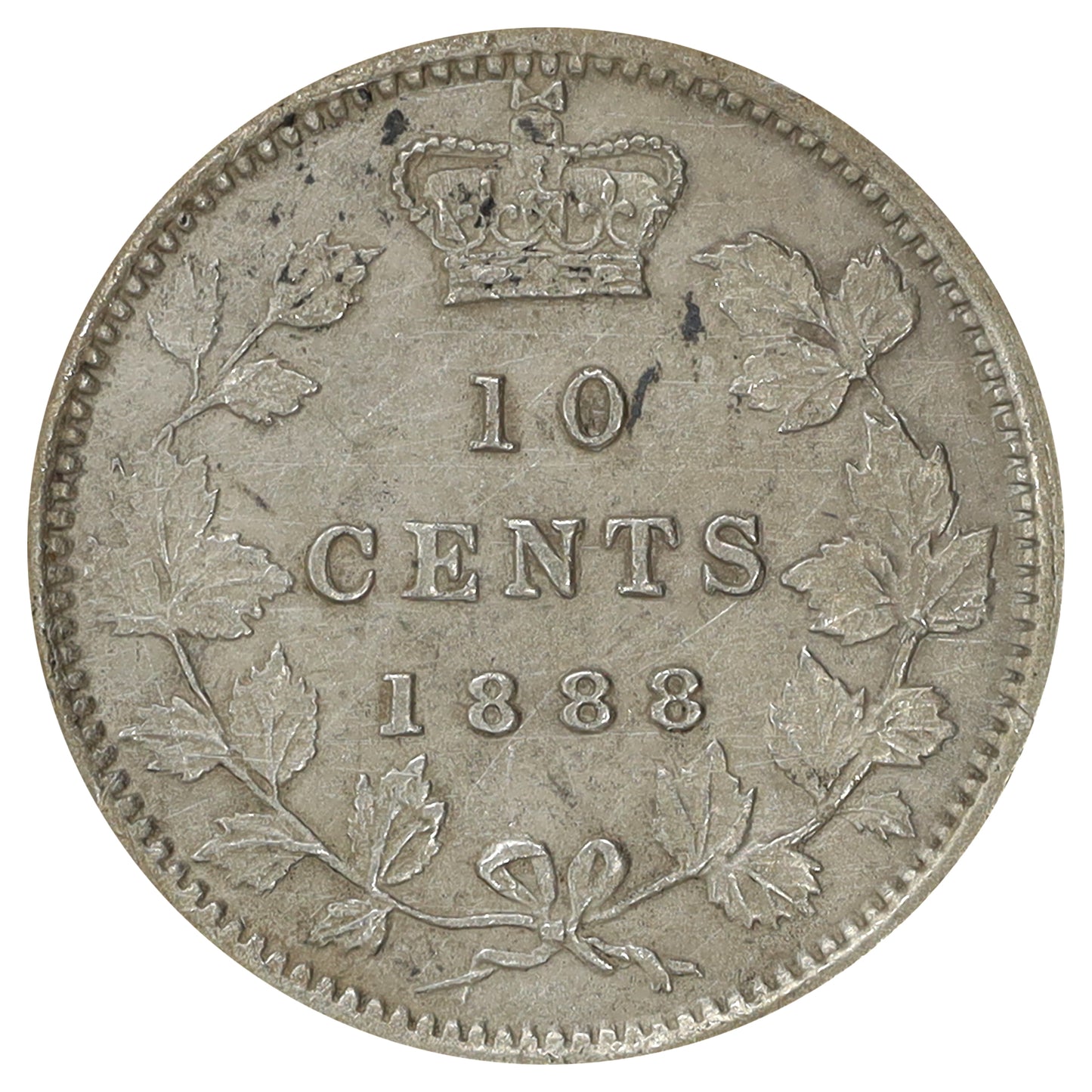 1888 Canada 10-cents EF-AU (EF45) Scratched, marks, or impaired